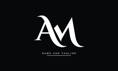 AM, MA, A, M Abstract Letters Logo Monogram