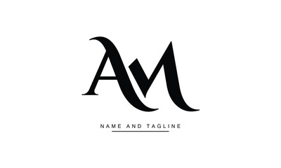 AM, MA, A, M Abstract Letters Logo Monogram