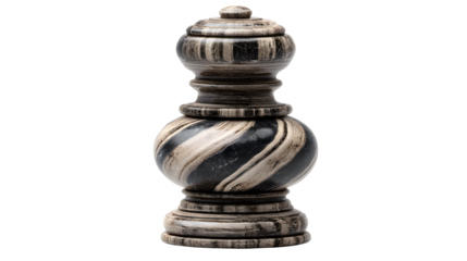 Marble chess piece, queen isolated on transparent background
