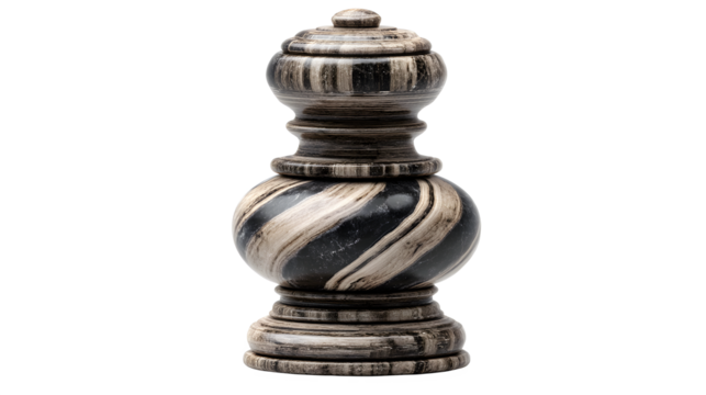 Marble chess piece, queen isolated on transparent background