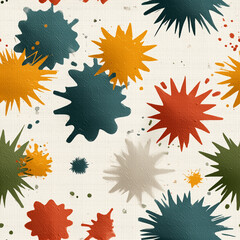 Various paint splashes in bright colors cover a textured background, showcasing a mix of orange, red, green, and gray. This design serves as a lively backdrop for artistic endeavors