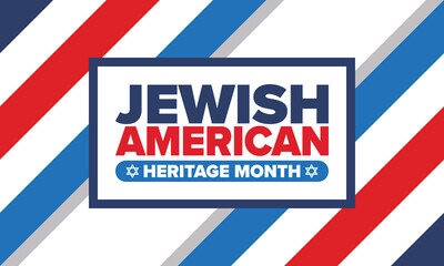 Jewish American Heritage Month. Celebrated annual in May. Jewish American contribution to the history United States. Star of David. Israel symbol. Poster, card, banner and background. Vector