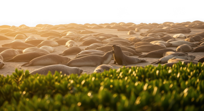 Green summer landscape of grassy sand dunes at the beach by the sea - Powered by Adobe