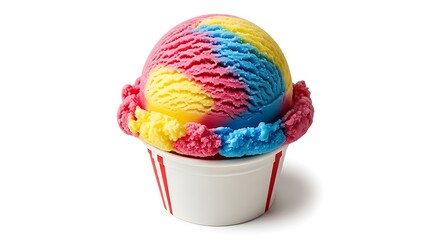 Rainbow Swirl Ice Cream Sundae in a Cup.
