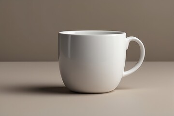 Obraz premium High-Resolution Mug Mockup – Clean White Coffee Cup Flat Lay for Product Presentation