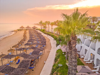 Fototapeta premium Landscape in a beach in Hammamet, Tunisia