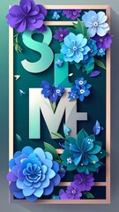 Vibrant paper flowers and large, stylized letters create a decorative design, showcasing a summery mood.
