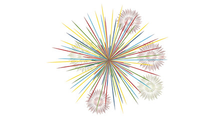 Colorful Artistic Sparkle Celebration Fireworks Display Bursting into Joyful Festive Light