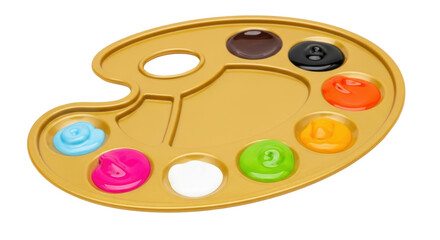 Isolated Plastic Palette with Paints