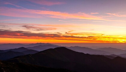 Obraz premium Mountain sunset panorama (3)