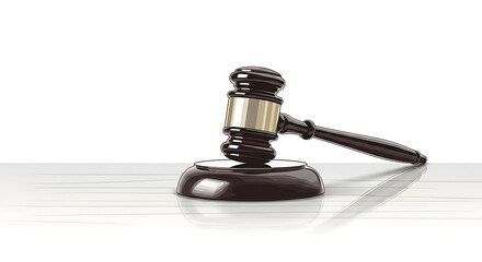 Detailed Hand Drawn Gavel Wood Grain Texture Law and Justice Illustration