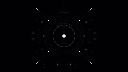 Animated Sci-Fi Scope Display Scanning with Concentric Circles and Digital Readouts - Powered by Adobe