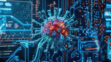 Virus on digital circuit board