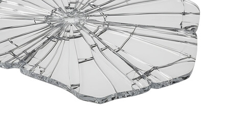 Artistic Studio Shot of Shattered Transparent Glass with Sharp Edges Texture
