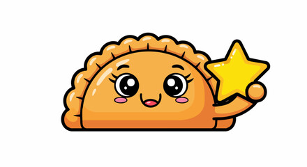 Cute Cartoon Pastry with Star.