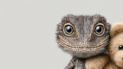 Lizard and teddy bear