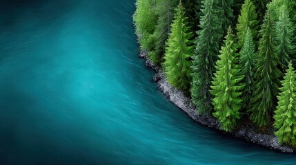 Lush forest meets flowing teal river