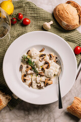 Italian pasta with mushrooms