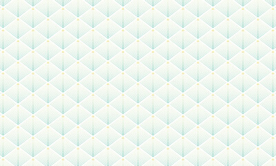 緑のグラデーションがかかった横に広がる若松菱模様