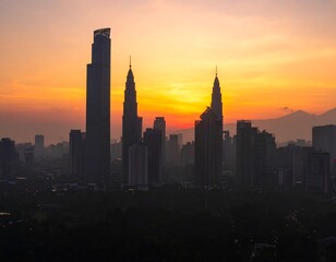 Fototapeta premium City skyline at sunrise