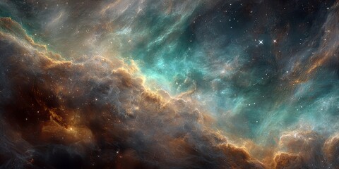 Vibrant Cosmic Clouds in Deep Space with Colorful Nebulas and Twinkling Stars Across the Expansive Universe Scene