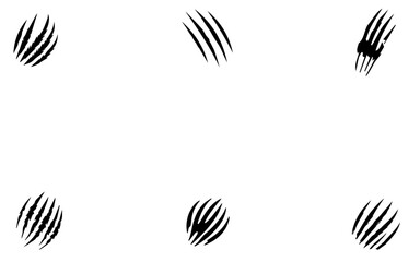 Animal Claw Marks and Paw Scratch Icon Set – Wild Beast Scratch Illustration