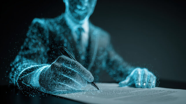 Holographic AI agent assists lawyer with digital documents