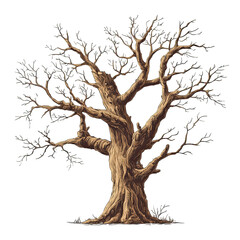 Detailed illustration of a large, mature tree
