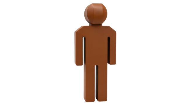 Isolated Brown Abstract Person Icon