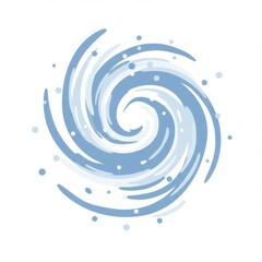 Abstract Light Blue Whirlpool Swirl Design on a White Background