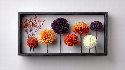 Floral arrangement in frame