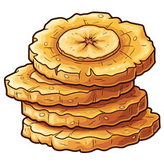 Tostones: Stack of Fried Plantains, a Classic Caribbean Snack and Side Dish