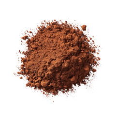 Top-down view of a pile of dark-brown cocoa powder