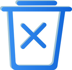 Obraz premium 3D Blue Delete Trash Bin Icon Isolated on Transparent Background