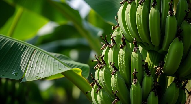 Green Bananas on a Tree.