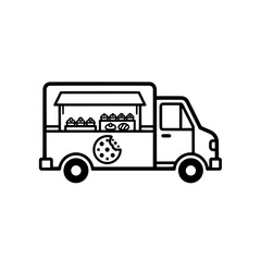Fototapeta premium Ice cream truck with transparent background