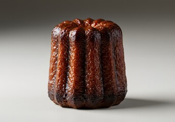 Obraz na płótnie Canvas A macro shot of a single canelé