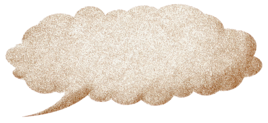 Light brown, textured speech bubble