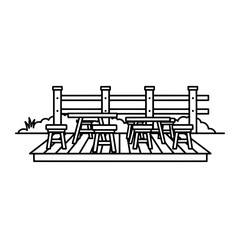 Obraz premium Outdoor wooden bench with transparent background