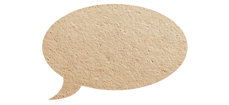 Light beige speech bubble with textured surface