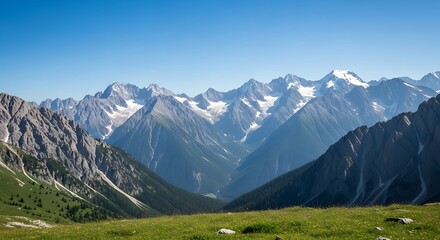 Alpine Mountain Range Scenery.