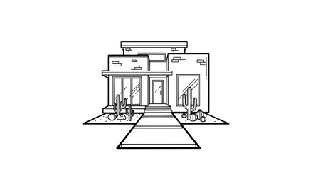 Fototapeta premium Modern house front with transparent background