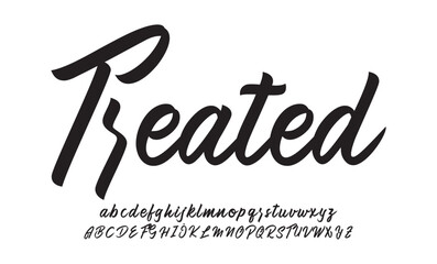 Treated Script Elegant Signature Typeface. Lettering signature font isolated on background. brush style alphabet. Vector logo letters.
