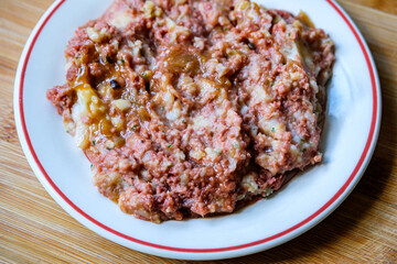Classic Tasty Cooked Corned Beef Hash Meal