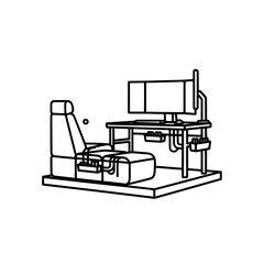 Fototapeta premium medical chair with monitor and equipment with transparent background