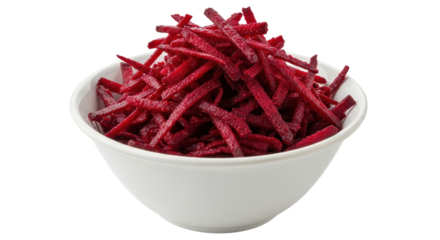 Isolated Bowl of Grated Beetroot
