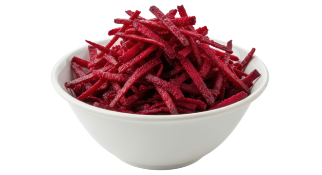 Isolated Bowl of Grated Beetroot