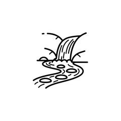 Obraz premium Waterfall with transparent background