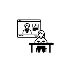 Fototapeta premium Woman attending an online interview with transparent background