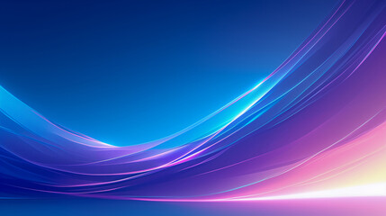 Fototapeta premium Abstract digital background with flowing blue and purple gradient waves blending into soft pink light, symbolizing technology, innovation, futuristic energy, and modern elegance.